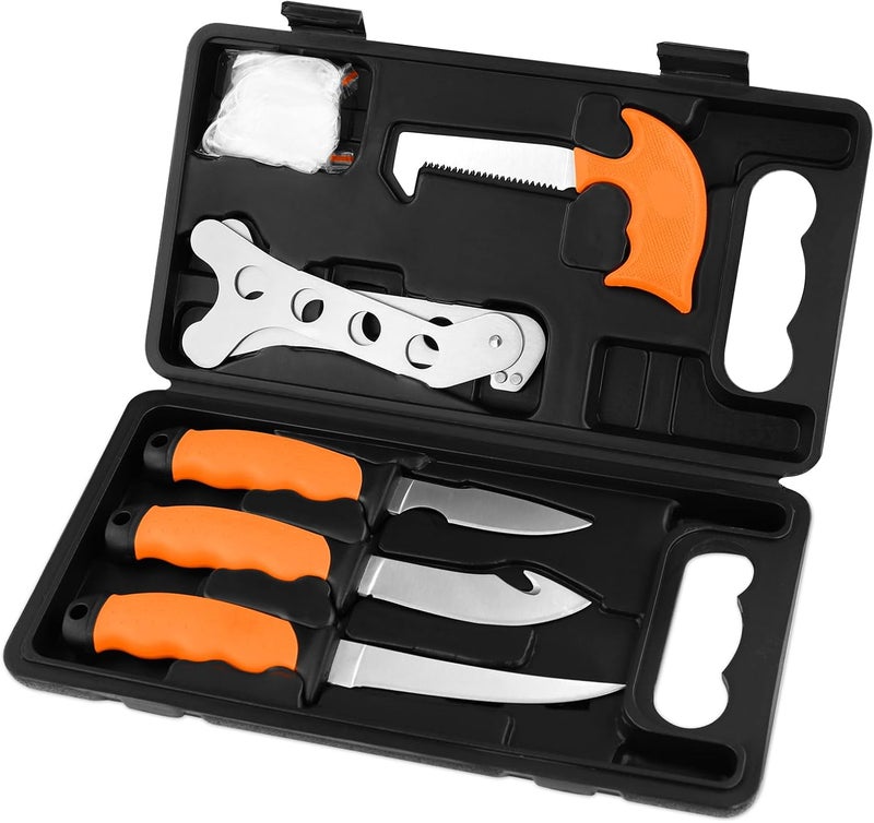 Dispatch Game Processor 7-Piece Hunting Knife Set | Caping & Boning Knives, Gut Hook Skinning Knife, Bone Saw, Ribcage Spreader in Hard Case | Butcher Knife Set for Deer & Elk,Hunting Field Dressing Kit - Image 1